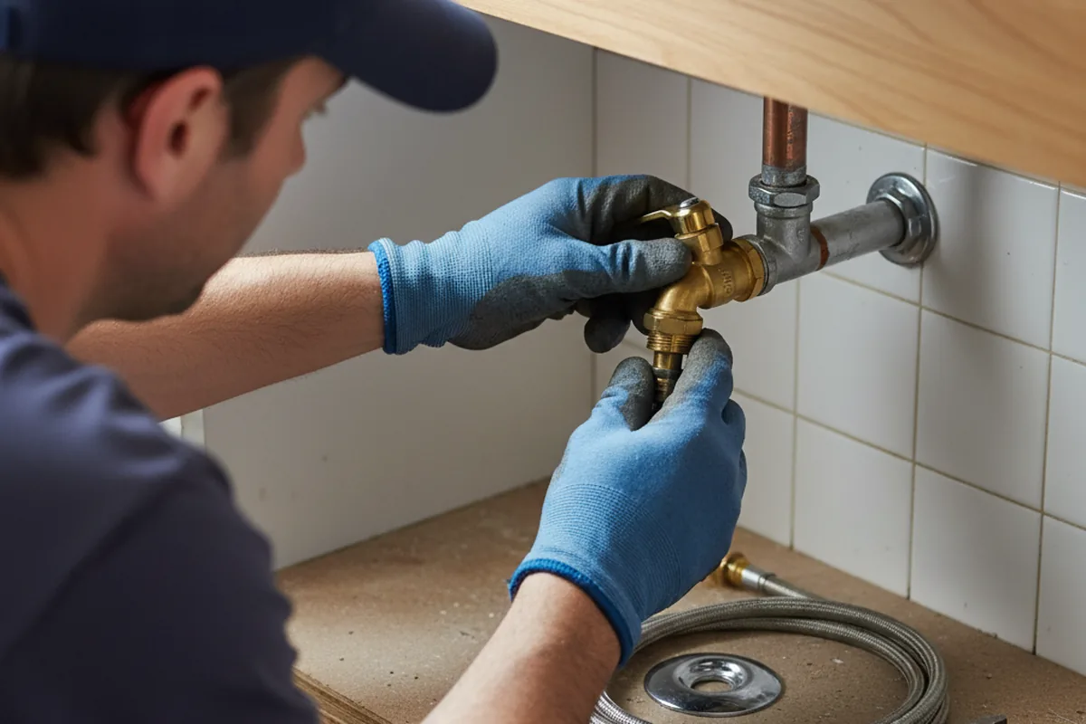 Shutoff valve and fitting work during Burst Pipe Repair in Pixley